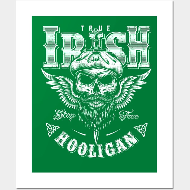 Irish Hooligan St Patricks Celtic Distressed Wall Art by redbaron_ict